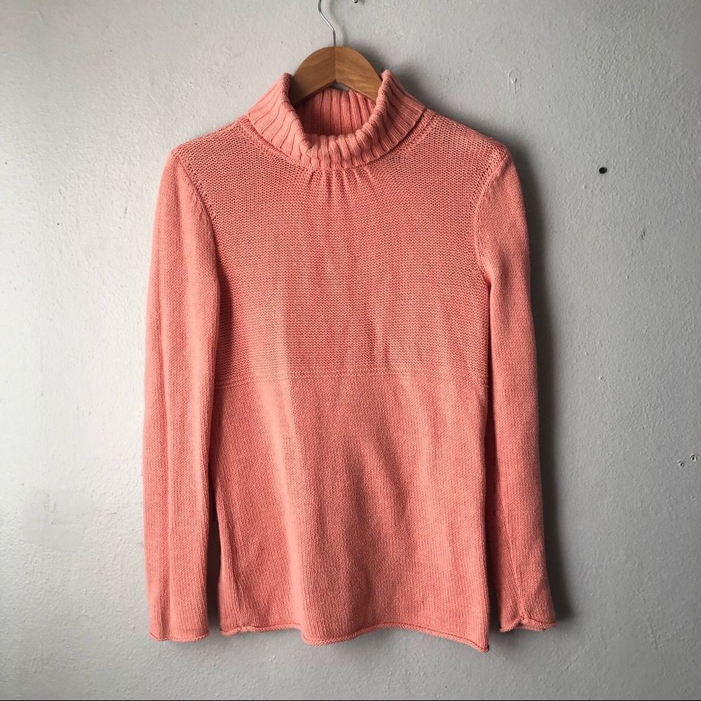 J Jill pink cotton blend turtleneck sweater size XS